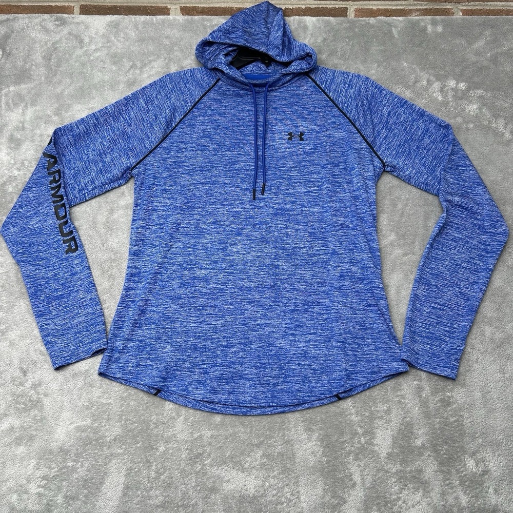 Under Armour Women's Blue Heathered Long Sleeves Performance Hoodie Size Medium